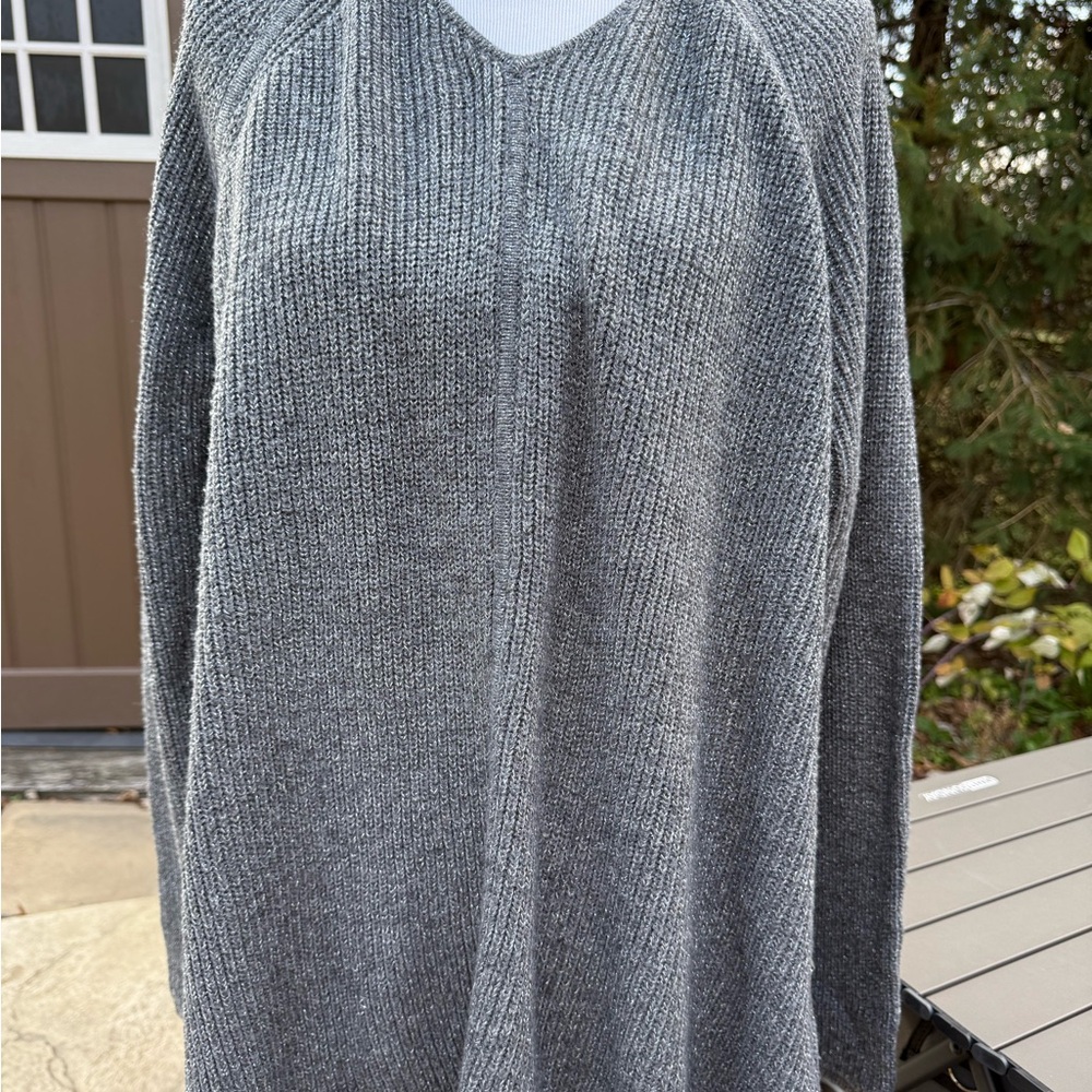 Soft Surroundings Long Sleeve Cable Knit Sparkly Sweater
